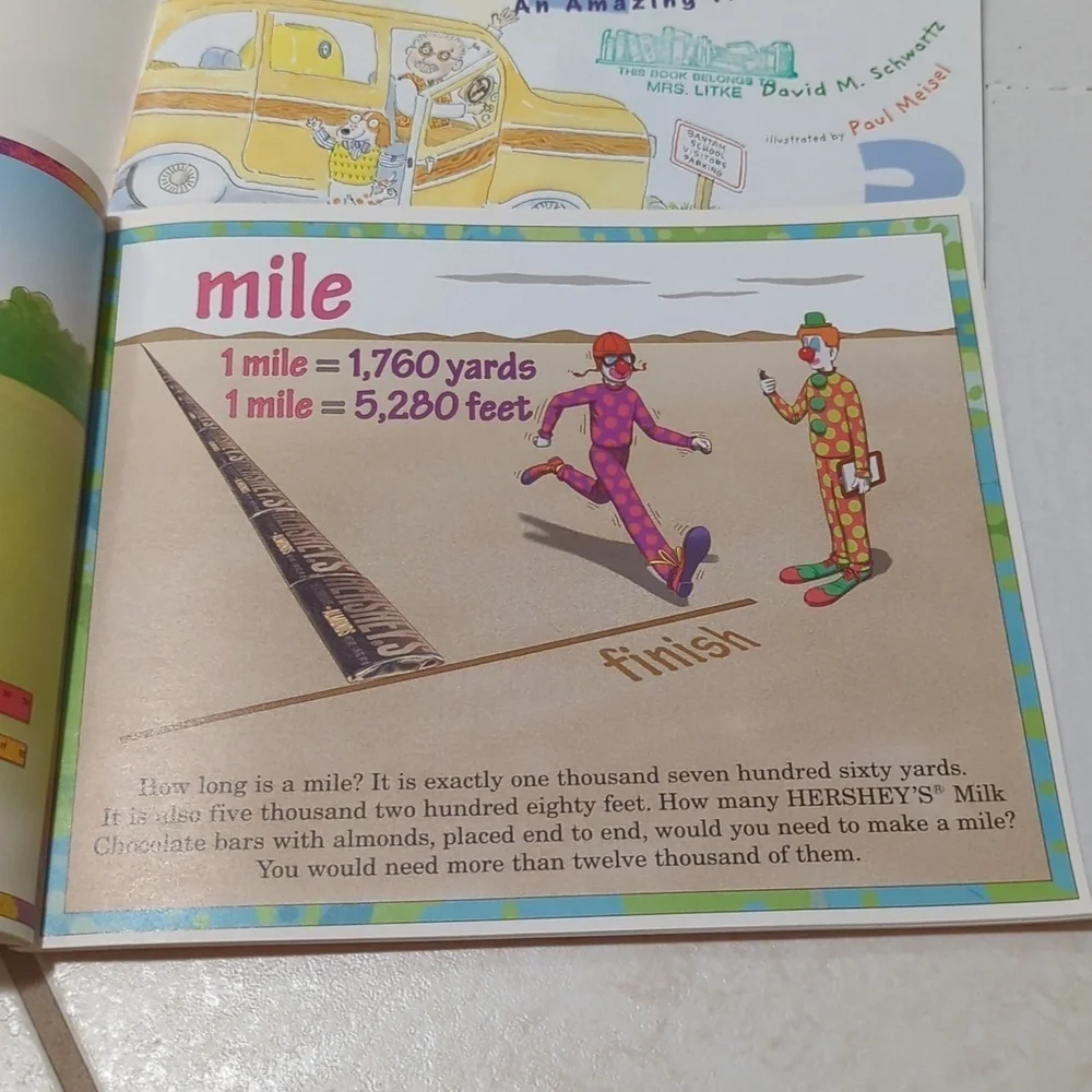 Scholastic Math Themed Educational Paperback Book Set of 5 Books - Hershey Math